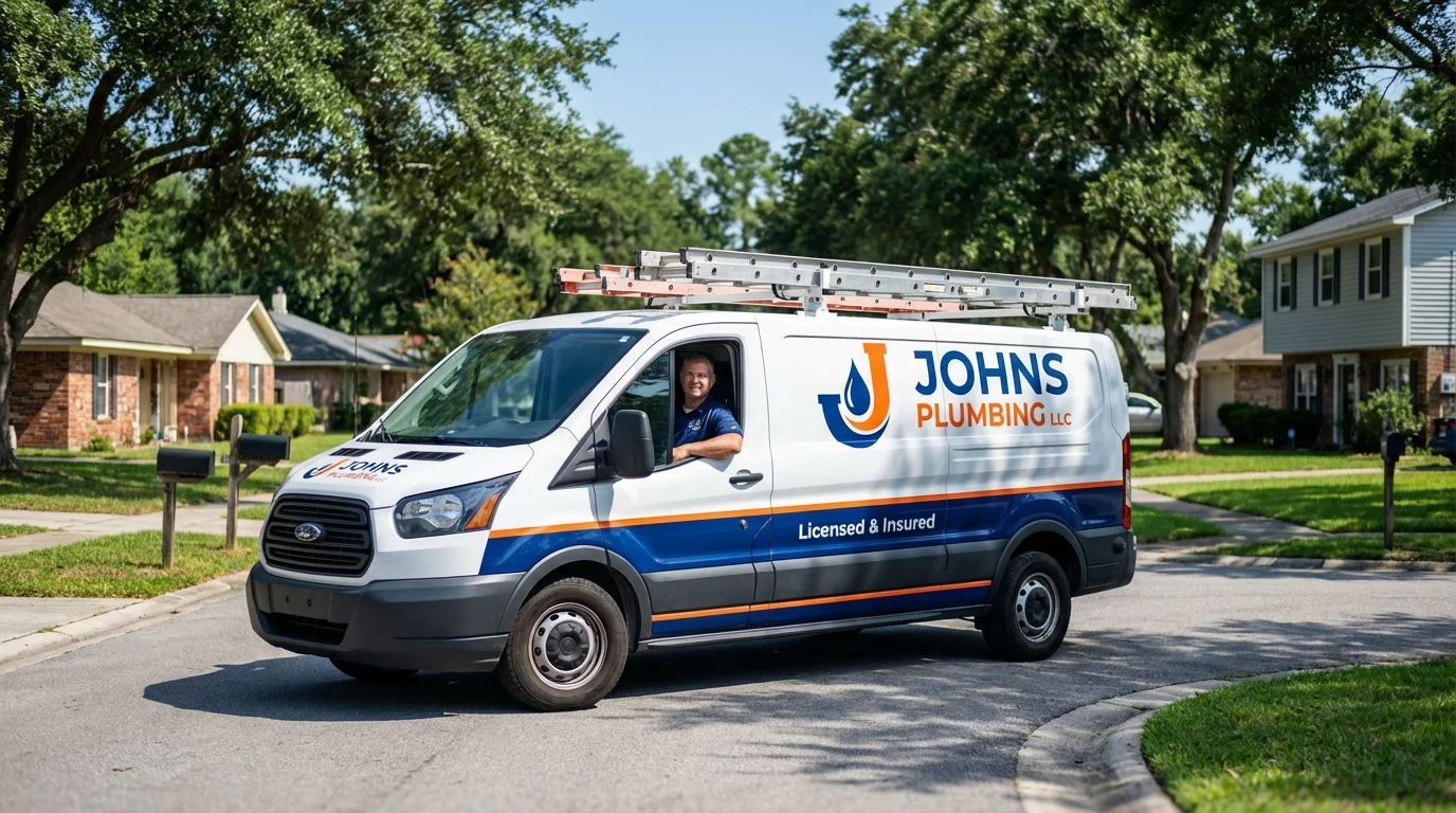 Johns Plumbing LLC service van in Pomeroy, WA