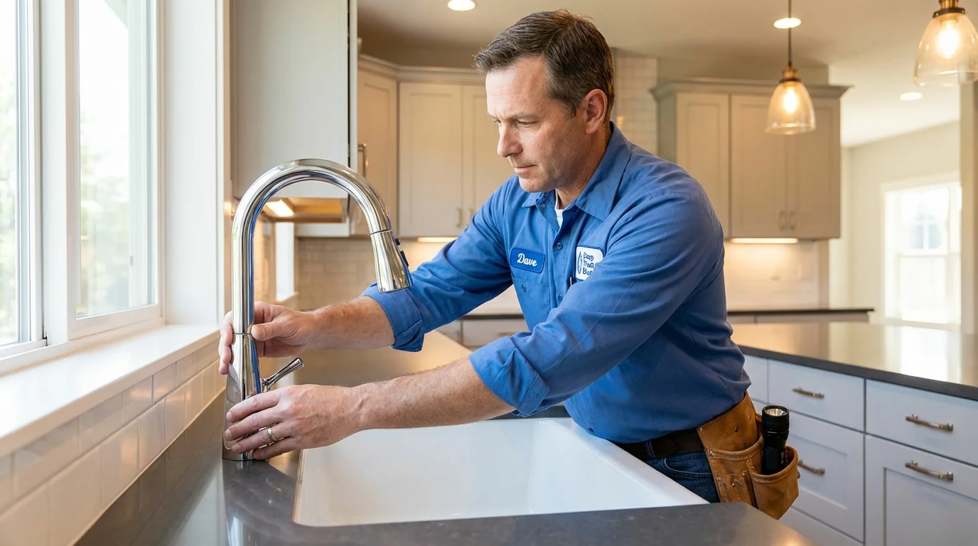 Kitchen faucet installation by Johns Plumbing LLC in Pomeroy